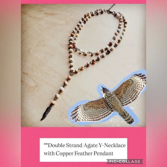 Double stranded Jasper multicolored wine necklace - Picture 1 of 6